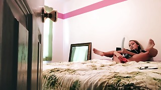 Daddy spies on stepdaughter after college ageplay roleplay