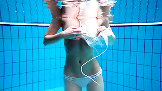 Blonde stunner bare underwater Diana Zelenkina