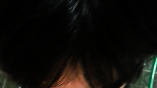 Cute dark haired teenage sucks spunk-pump point of view style