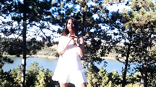 Skinny teenage loving Outdoor Masturbation