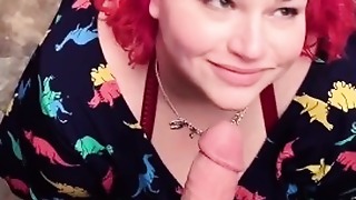 BBW quickie point of view elevator inhale job tease