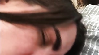 Hotwife fellates man-meat for a rail home in a mercedes