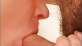 Babysitter ambles in the douche and  my big enormous jizz-shotgun and swallows