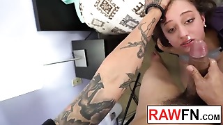 Petite brown-haired  Pounded stiff POV