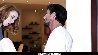 BadMILFS - Hot Ginger And blond nubile Share Gardeners Cock