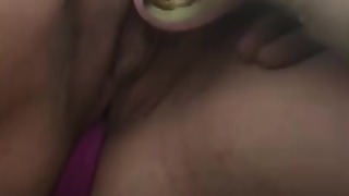 Pregnant girlfriend takes two fucktoys and my Cock