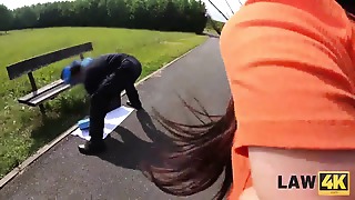 LAW4k. Ashley Ocean cracks the law so why gives vulva in interrogation room