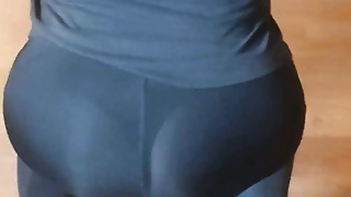 Fit gal obvious g-string in witness thru legging