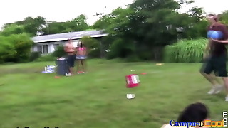 Naked school party teenagers get messy fucking