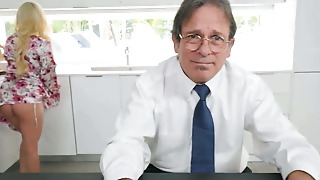 Busty blond babe knows how to  a man