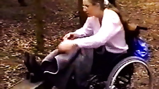Lesbian  in a Wheelchair Meets Her gf in the Par