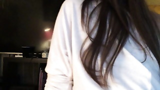 She sits on my lap and pokes me with her spectacular ass