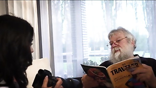 Teen poked By  Man On The Couch