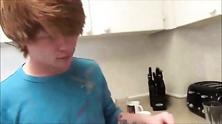 Amateur school teenagers enjoy to smash homemade