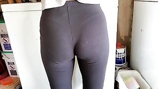 My gf In  thru Yoga Pants