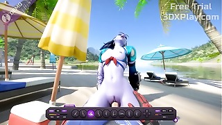 Gentle Widowmaker penetrate By A manstick Soldier