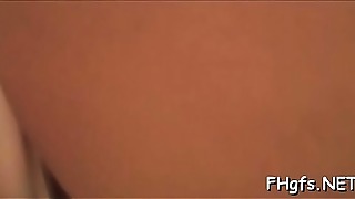 Naked black-haired nubile Victoria gets clean-shaved lovebox fucked