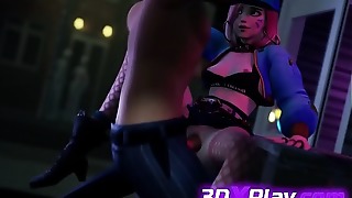 Overwatch Dva raunchy poking hefty chisel Animated POV