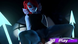 Premium Game tender three dimensional Undyne with humungous titties Gets Fucking