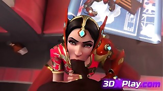 Rough orgy with edible Symmetra from fresh vid Game