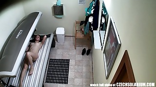 Let's observe And jizm With  getting off hidden cam episode In Solarium