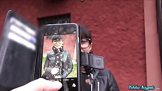 Hot exotic brown-haired Mona hooks up with public agent